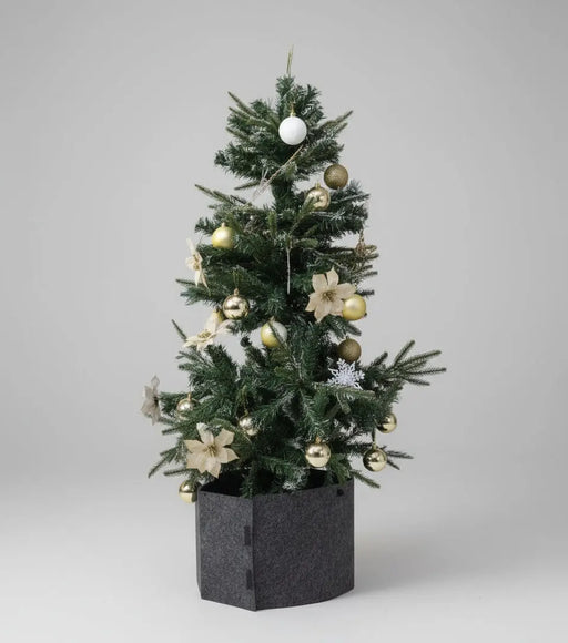 Decorated Artificial Christmas Tree with Gold & White Ornaments 1.20M Murukali.com