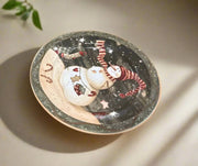 Decorative Plate Featuring  Snowman Design Murukali.com