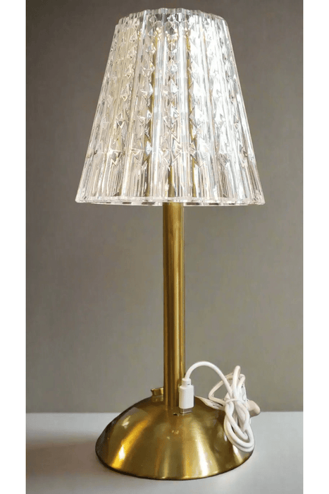 Decorative Table Lamp with Faceted Acrylic/Glass Shade murukali.com
