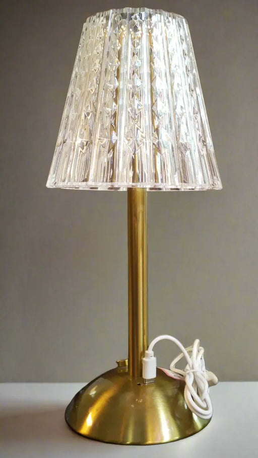 Decorative Table Lamp with Faceted Acrylic/Glass Shade murukali.com