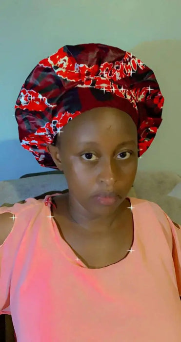 Deep Red Black White headwap murukali.com