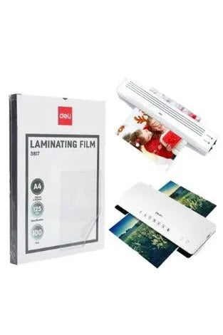 Deli A4 100 Pieces Laminating Film Pocket Pouches - 3817 Murukali.com