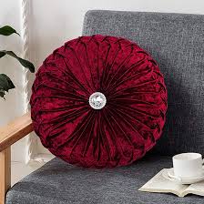 Diamond Cushion Stitched Small Filled Sofa Bed Throw Round Cushion Covers murukali.com