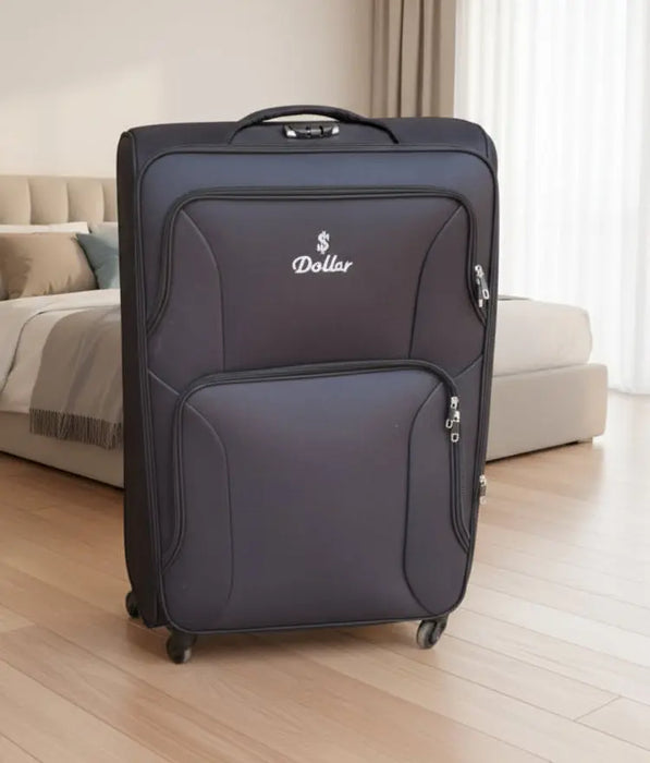 Dollar Black Soft-Shell Trolley Luggage Bag XLarge Murukali.com