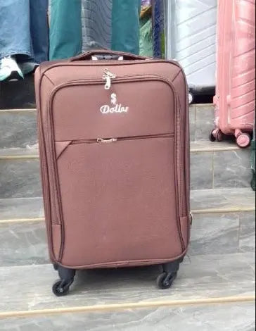 Doller Brown Soft-Sided Trolley Luggage Bag Size Medium Murukali.com