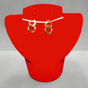 Double Gold Hoop Earrings with Diamond Accents Maman Fatu