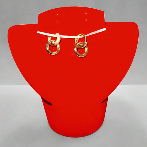 Double Gold Hoop Earrings with Diamond Accents Maman Fatu