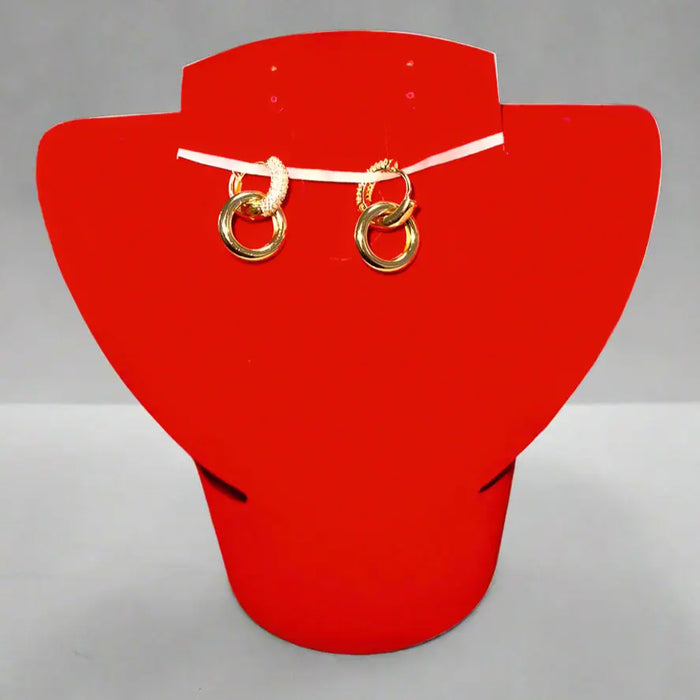 Double Gold Hoop Earrings with Diamond Accents Maman Fatu