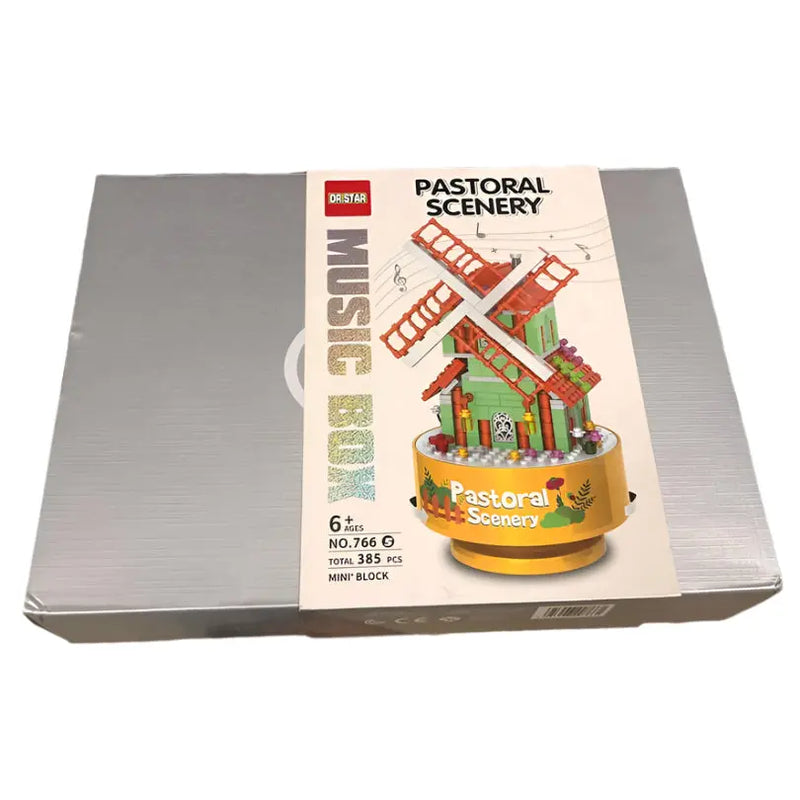 Dr. Star Pastoral Scenery Music Box toy (385 Mini Blocks) Murukali.com