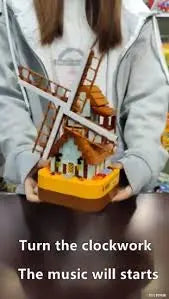 Dr. Star Pastoral Scenery Music Box toy (385 Mini Blocks) Murukali.com