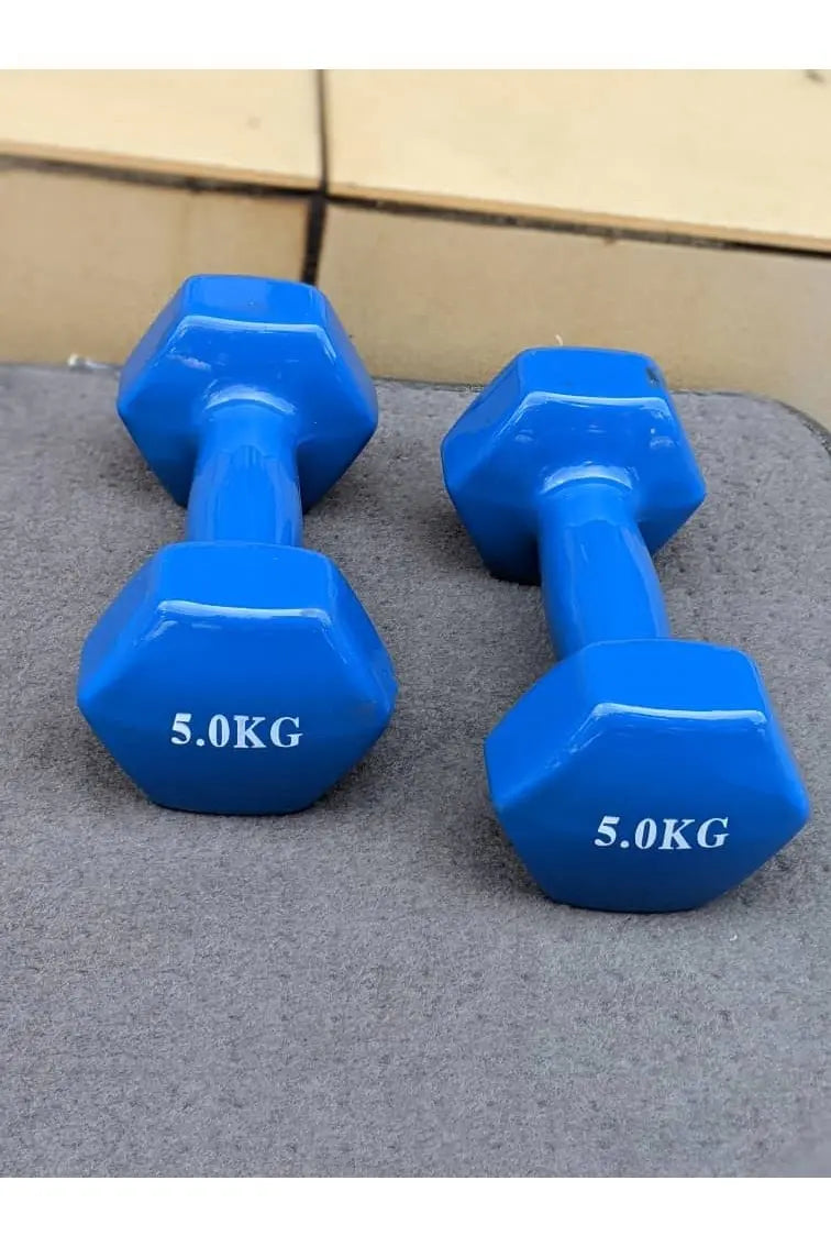 Dumbbells - set of two 5kg - blue murukali.com