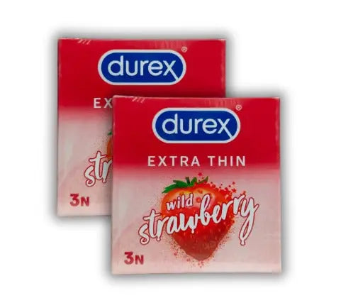 Durex Extra Thin Wild Strawberry 3N Murukali.com