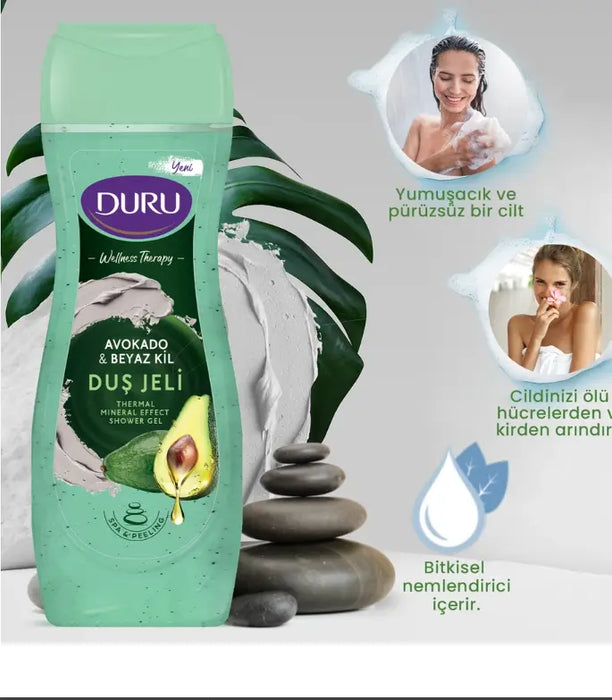 Duru Wellness Therapy Avocado & White Clay Shower Gel 450ml murukali.com