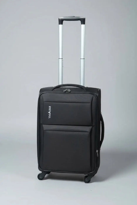EASYFLY Black Soft-Sided Trolley Luggage Bag Size medium Murukali.com