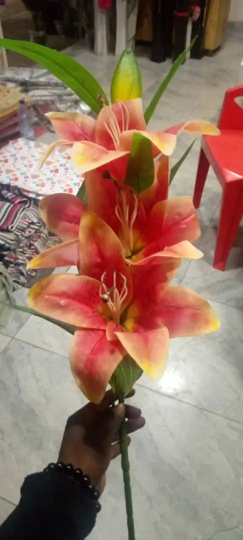 Easter Lily Artificial Flower Red Hot Murukali.com