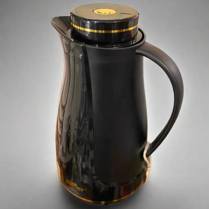 Elegant 2L Black Thermal Carafe with Gold Accents Murukali.com