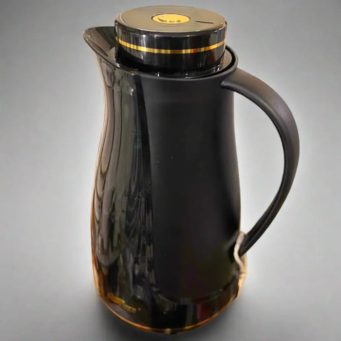 Elegant 2L Black Thermal Carafe with Gold Accents Murukali.com