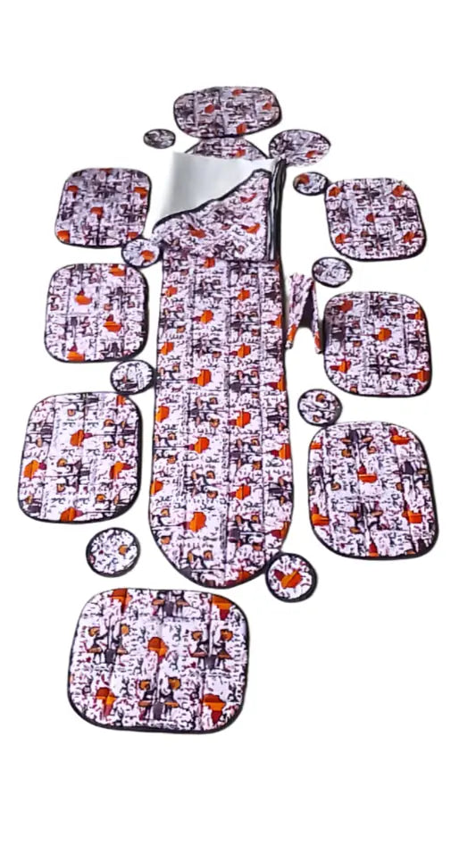 Elegant African Print Dining Table Set – 17 Pieces Murukali.com