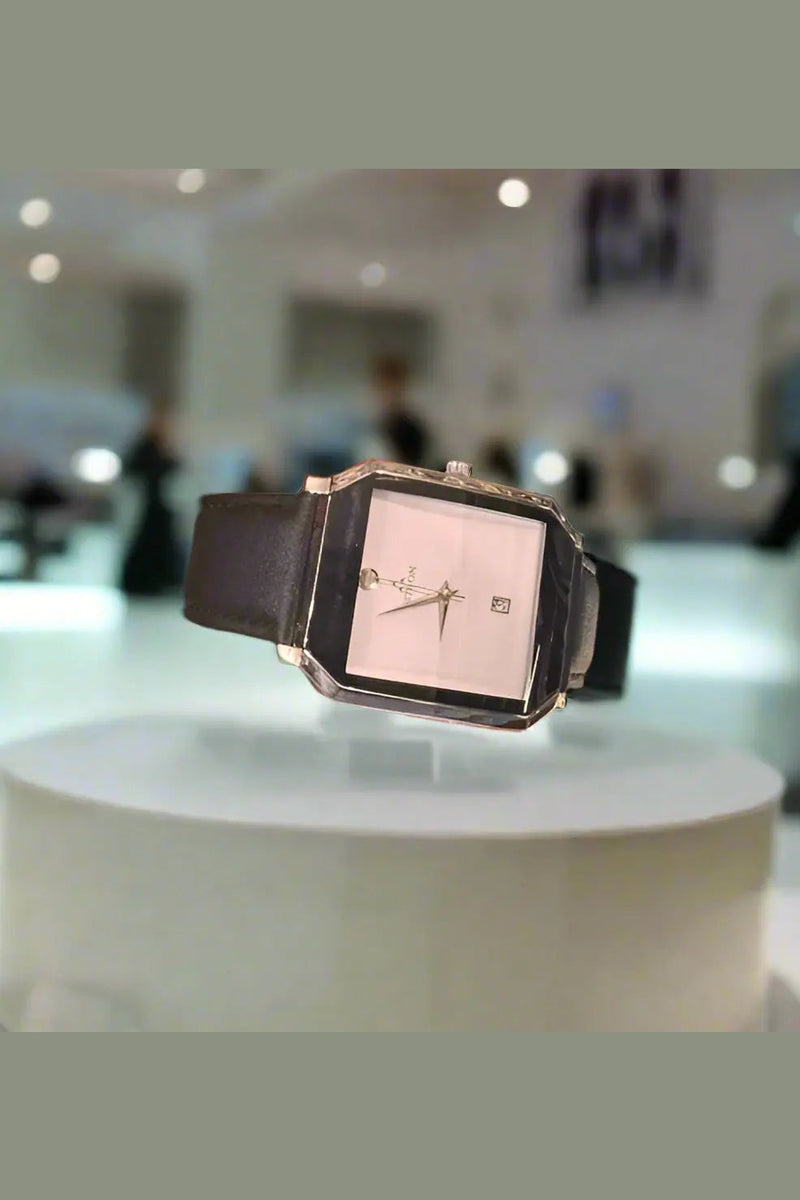 Elegant Black Leather Watch by Aigner Murukali.com