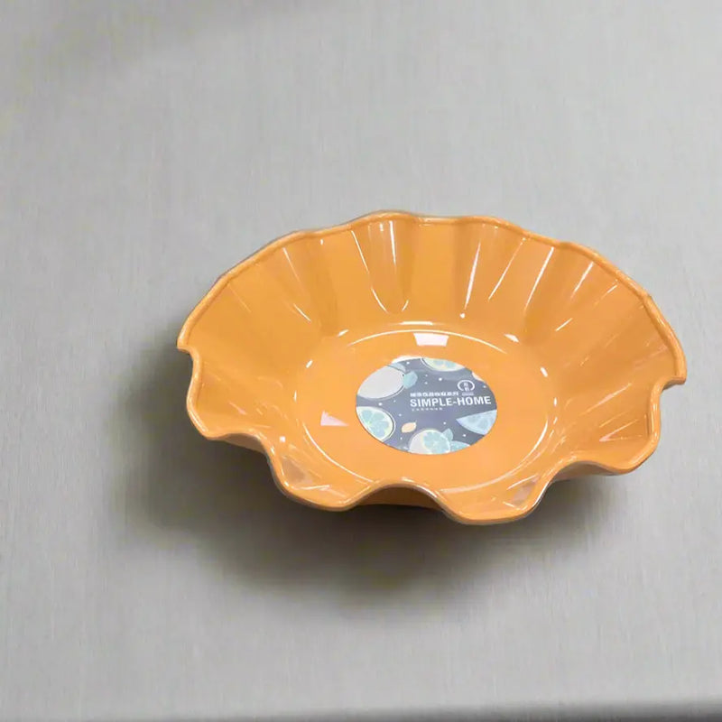 Elegant Orange Scalloped Serving Bowl with 11 inches Murukali.com