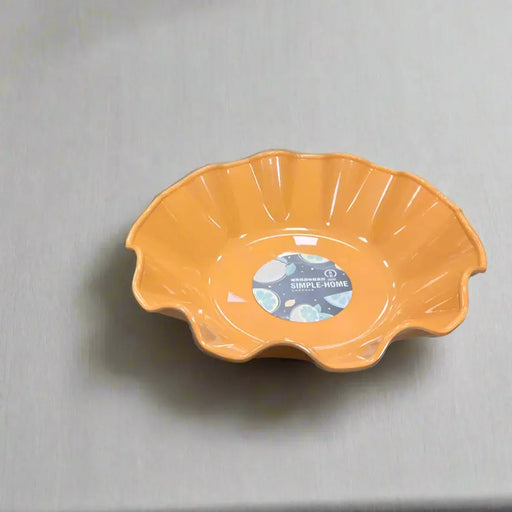 Elegant Orange Scalloped Serving Bowl with 11 inches Murukali.com