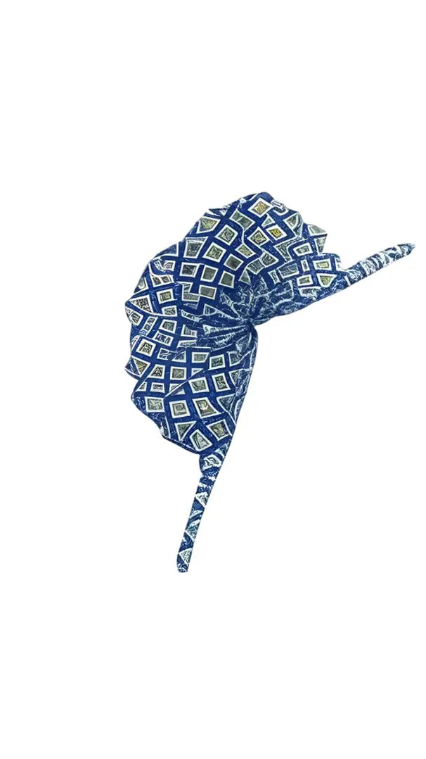 Elegant Rwandan Hand Fan - Blue Geometric Pattern (Made in Rwanda ...