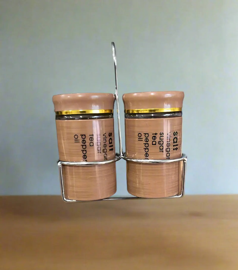 Elegant Salt & Pepper Shakers with Holder Set 2pcs Murukali.com