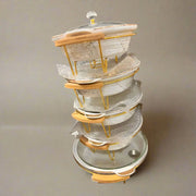 Elegant White and Gold Baking Dish Set - 5 Pieces Murukali.com