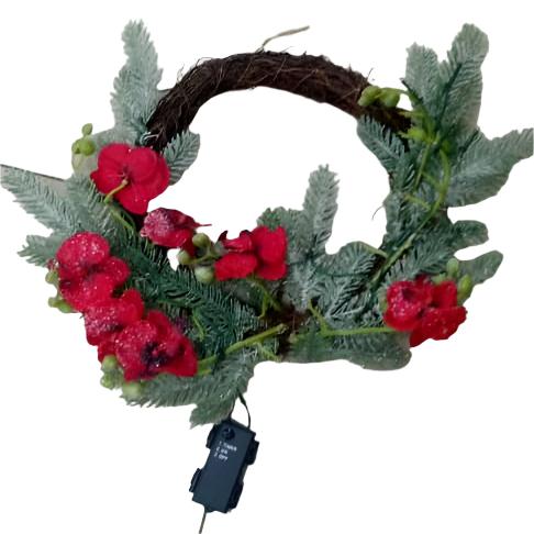 Christmas Wreath For Front Door, Artificial Spruce Wreath, Willow Wreath, Christmas Decorations For Home, Christmas Decor, Red Wreath