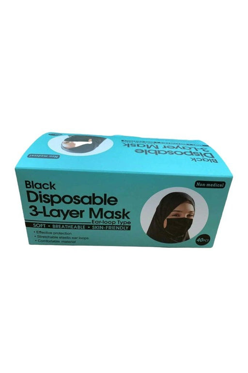 Face Mask Disposable Elastic type Black Non Medical murukali.com