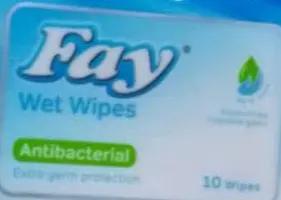 Fay Wet Wipes Antibacterial 10pcs Murukali.com