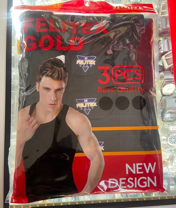 Felitex Gold Adult Singlets 3in 1 Black Murukali.com