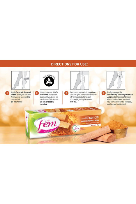 Fem Hair Removal Cream Sandal 120g murukali.com