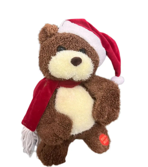 Festive Teddy Bear with Santa Hat and Scarf Murukali.com
