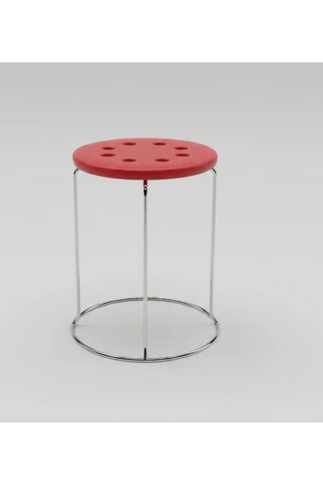 Fiber Seat Iron Rod Round Stool – Durable Stainless Steel Seating 1PCS Murukali.com