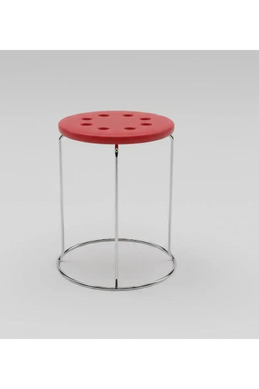 Fiber Seat Iron Rod Round Stool – Durable Stainless Steel Seating 1PCS Murukali.com