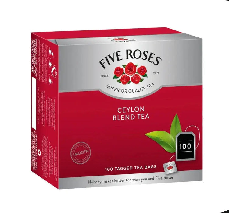 Five Roses Ceylon Blend Tea 100 Tagged Tea Bags Murukali.com
