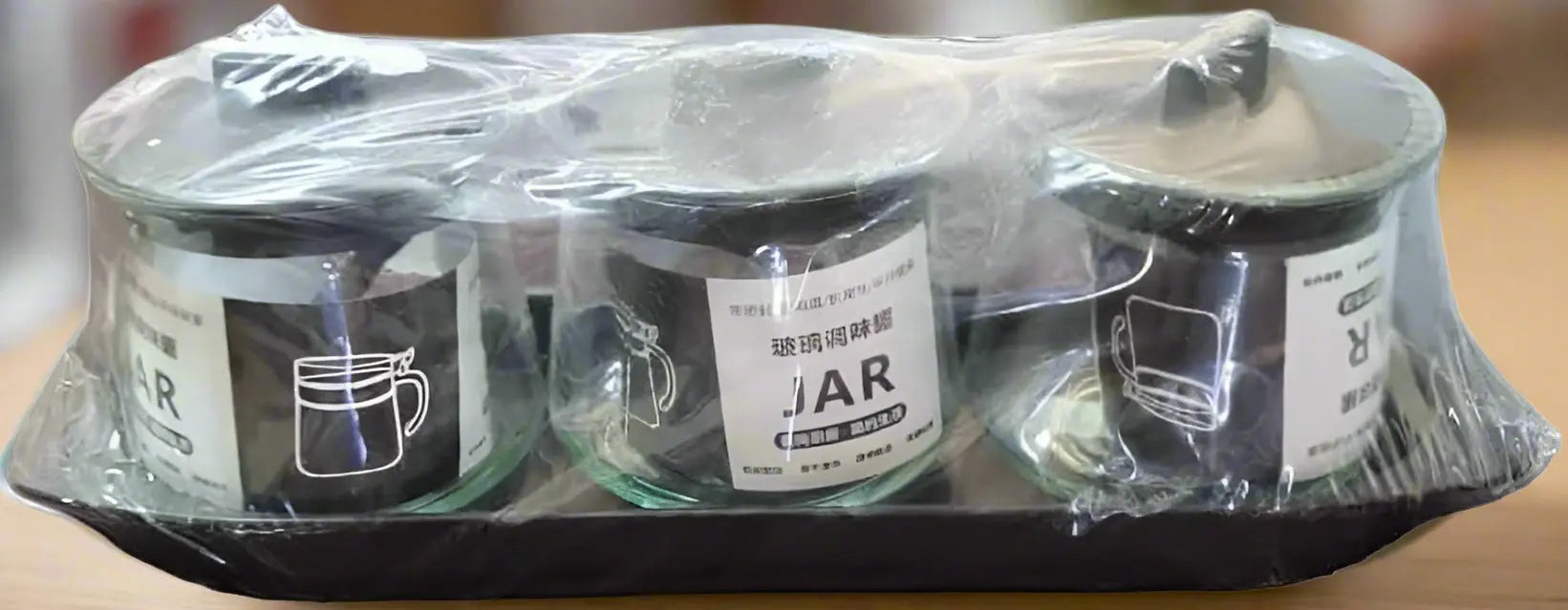 Flamer Glass Spice Carousel with Spoon on jars - 3 pcs Murukali.com