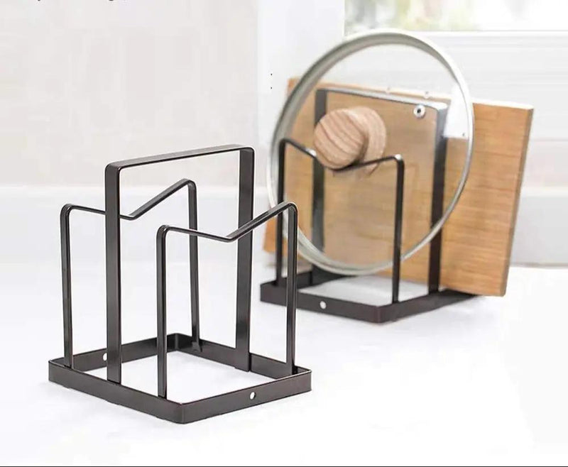 Flat Steel Pot Lid Rack – Organized & Durable Kitchen Storage Murukali.com