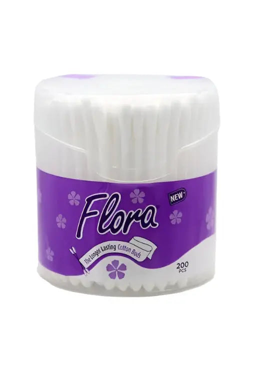 Flora Ear Buds White Round Tip 200 Piece Murukali.com