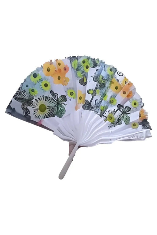 Floral Hand Fan - A Burst of Nature's Beauty Murukali.com