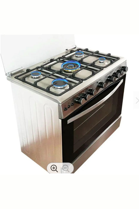 Florisa Cooker 5 Gas, 90CM, Gas Oven - Silver murukali.com