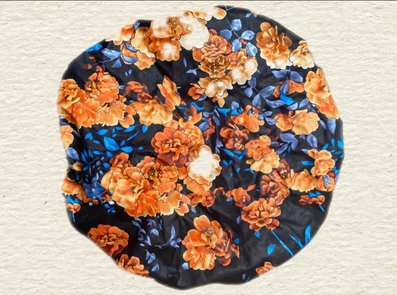 Flowed Chocolete Navy Blue Bonnet murukali.com