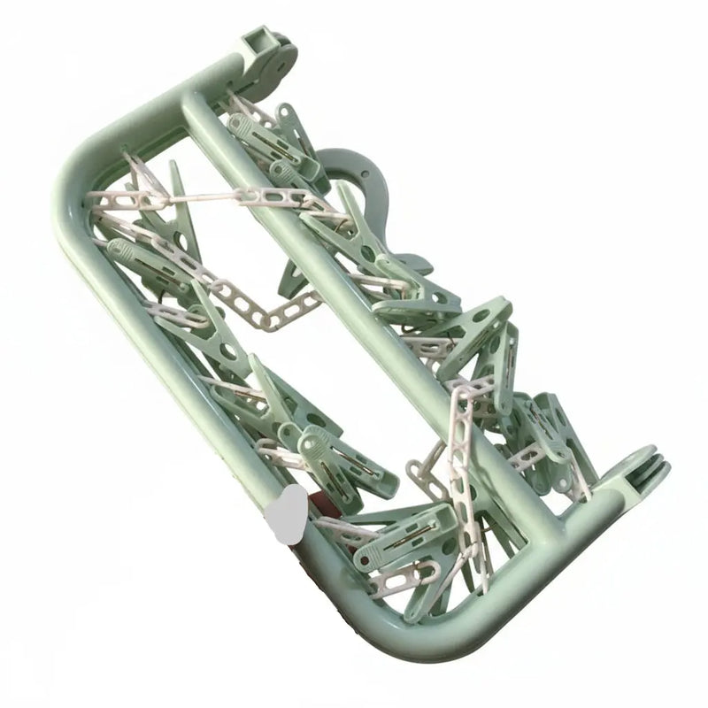 Foldable Hanging Drying Rack with Clips – Mint Green Murukali.com