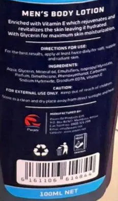 Fresco Men's Body Lotion 100ml Murukali.com