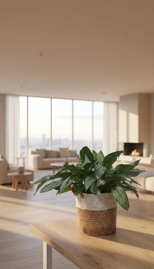 Fresh Flower Potted Plant in a Basket Vase Murukali.com