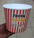 Fresh Popcorn Bucket – Red & White Striped Hot & Buttery Design Murukali.com