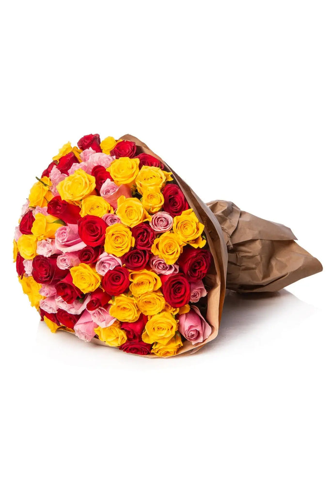 Fresh Rose Flower Boucket Red, Yellow, Pink Rose Color