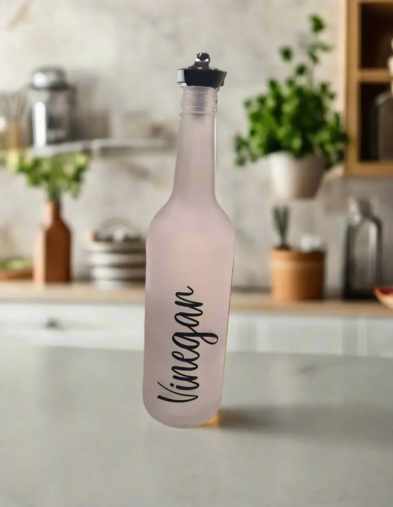 Frosted Glass Vinegar Dispenser Bottle with Stopper 750ml Murukali.com