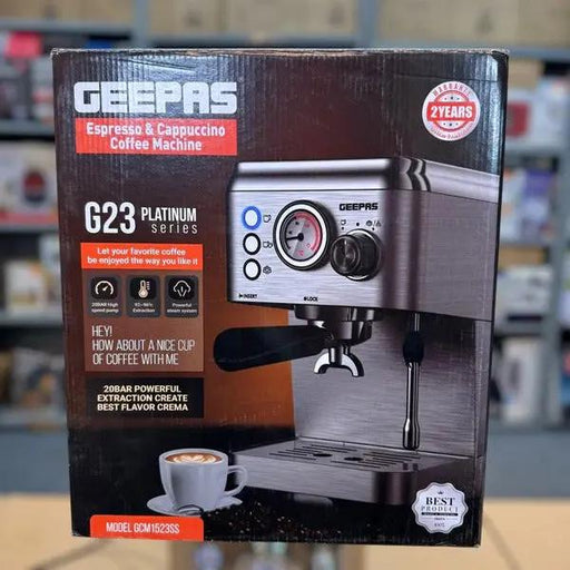 GEEPAS Espresso & Cappuccino Coffee Machine Model GCM1523SS Murukali.com